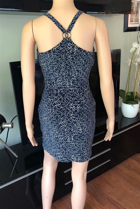 chanel monogram velvet mini dress